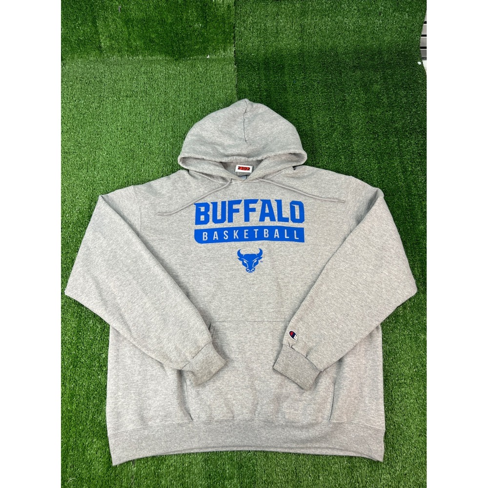 Champion Eco Authentic Buffalo Basketball Hoodie Gray Mens XL Pullover